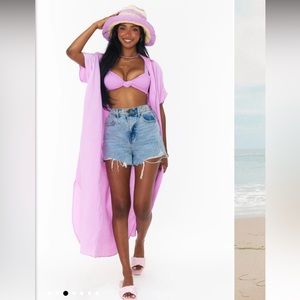 Show me your mumu Buoy Button Down Dress in bright lilac